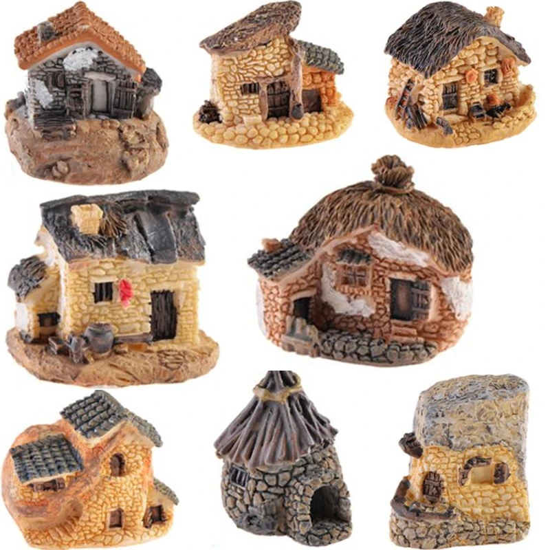 8 видов стилей Mini Stone house украшения для миниатюрных садов игрушки zakka небольшой