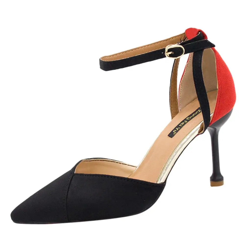 YOUYEDIAN/Женская обувь с ремешком на пятке Разноцветные женские туфли высоком