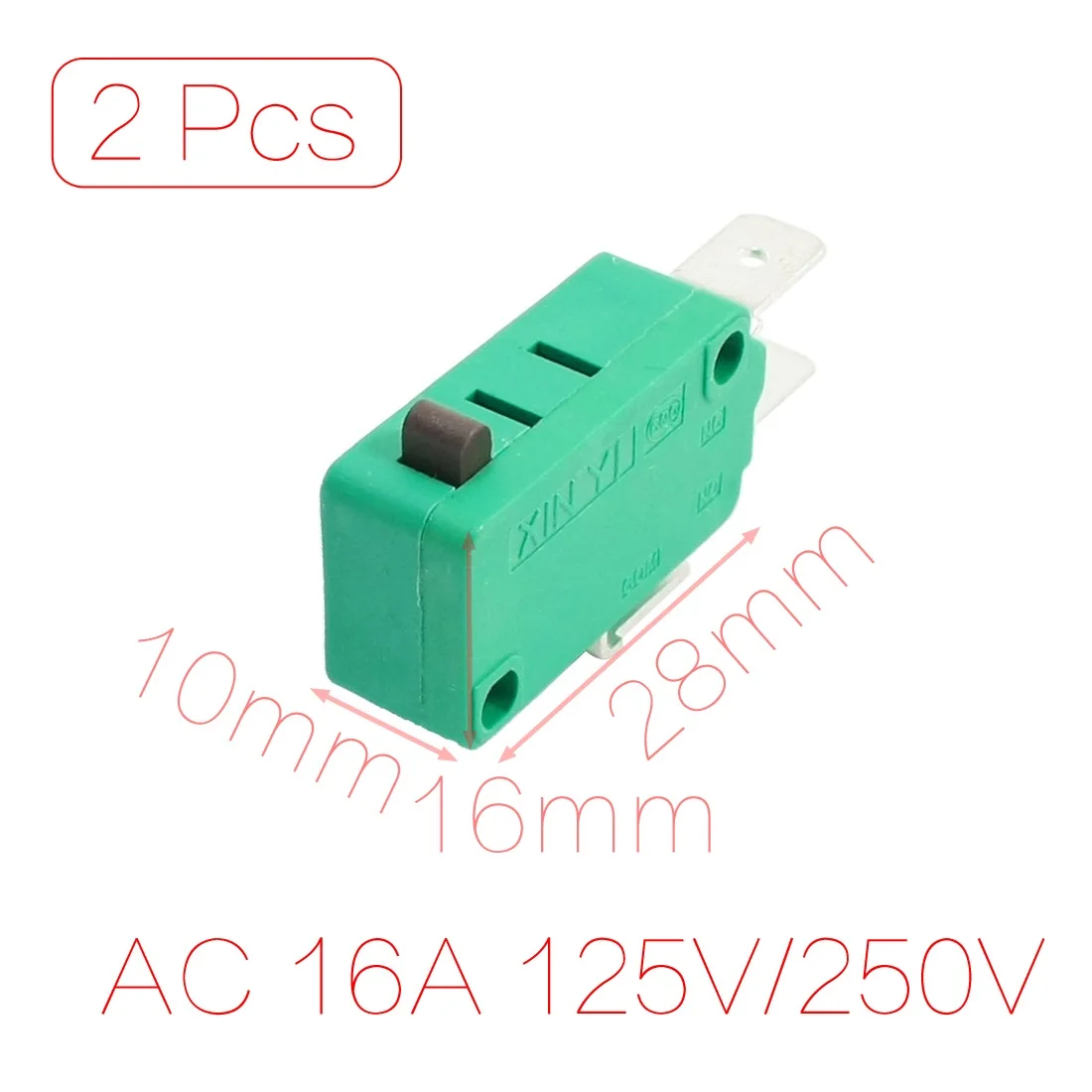 

UXCELL 2Pcs Ac 16A 125V/250V Push Button Actuator Micro Limit Switch Kw3-0Z