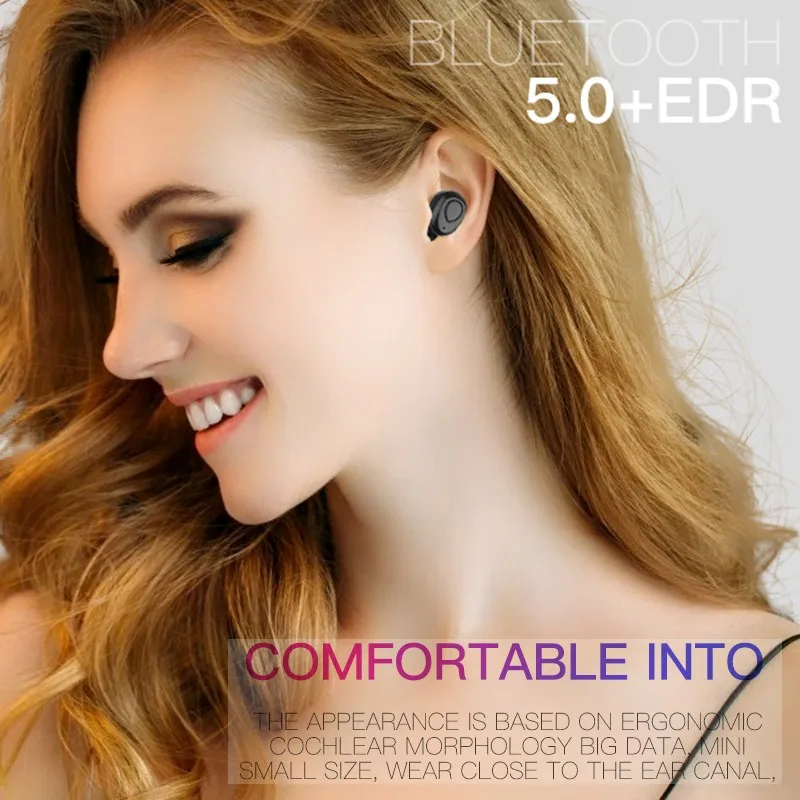 TWS Bluetooth 5 0 Беспроводные наушники Handsfree спортивные для мобильного телефона с