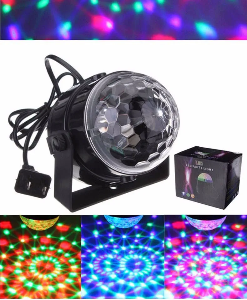 Мини RGB LED кристалл магический шар сценический эффект Освещение лампы Party Дискотека DJ Light Show lumiere