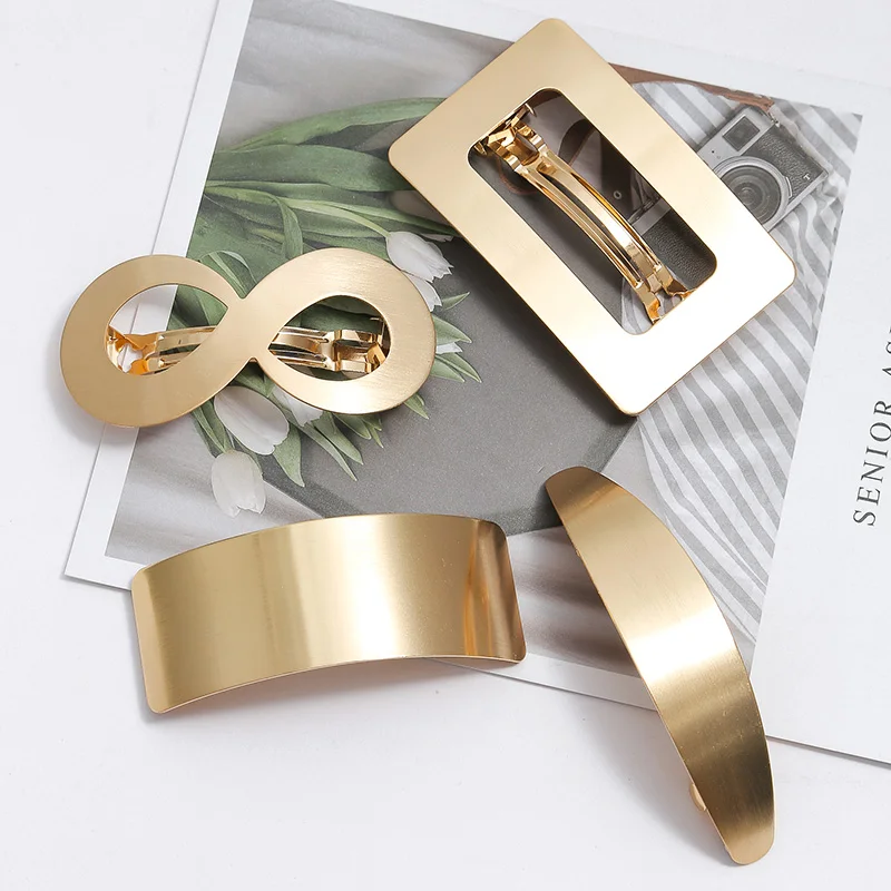 

European and American Style Woman Metal Hair Clip Lazy Wind Geometry Hair clip Horsetail Clip Girls Hair Accessories