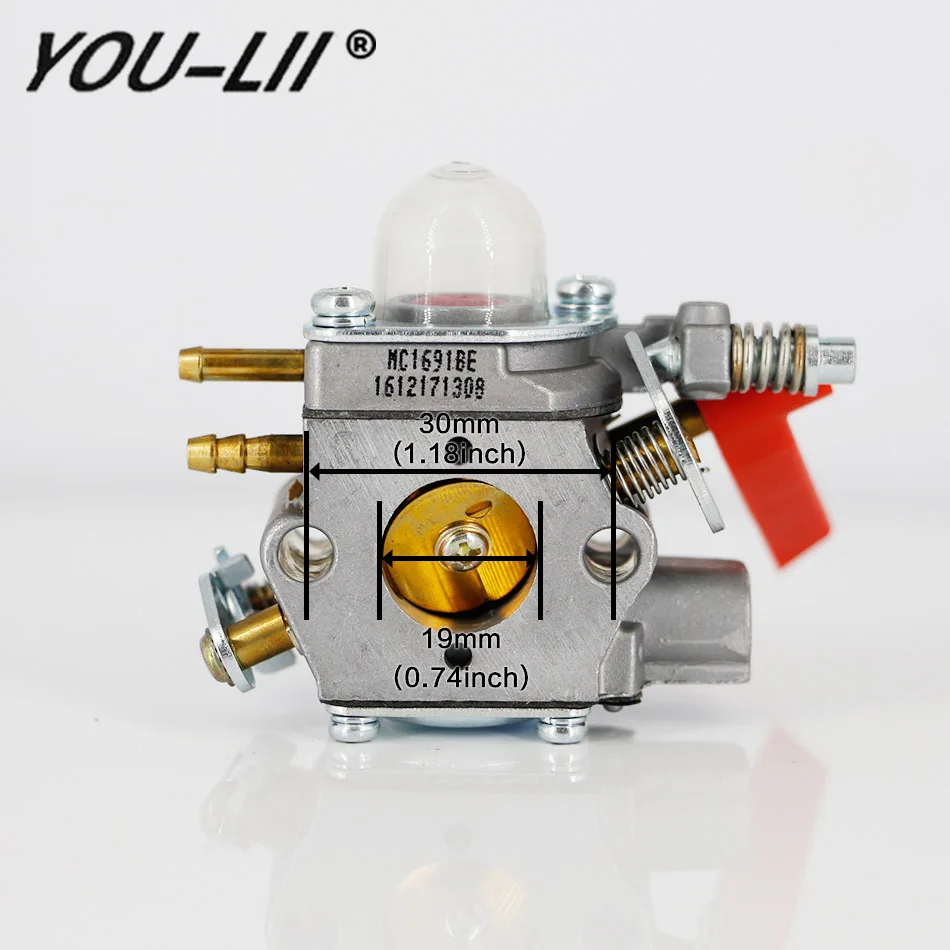 Карбюратор YOULII OEM инструмент с красной ручкой 308054013 308054012 308054022 308054025 30 куб.