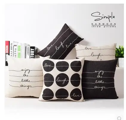 

Simple morden Black white Cushion Cover Nordic Geometric pillow case sofa decorative waist pillowcase home decor