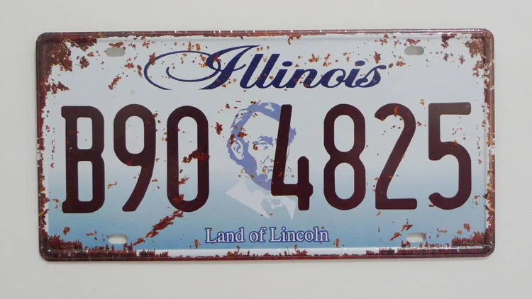 

1 pc Illinois tin sign plate US American car license plaques man cave garage sign