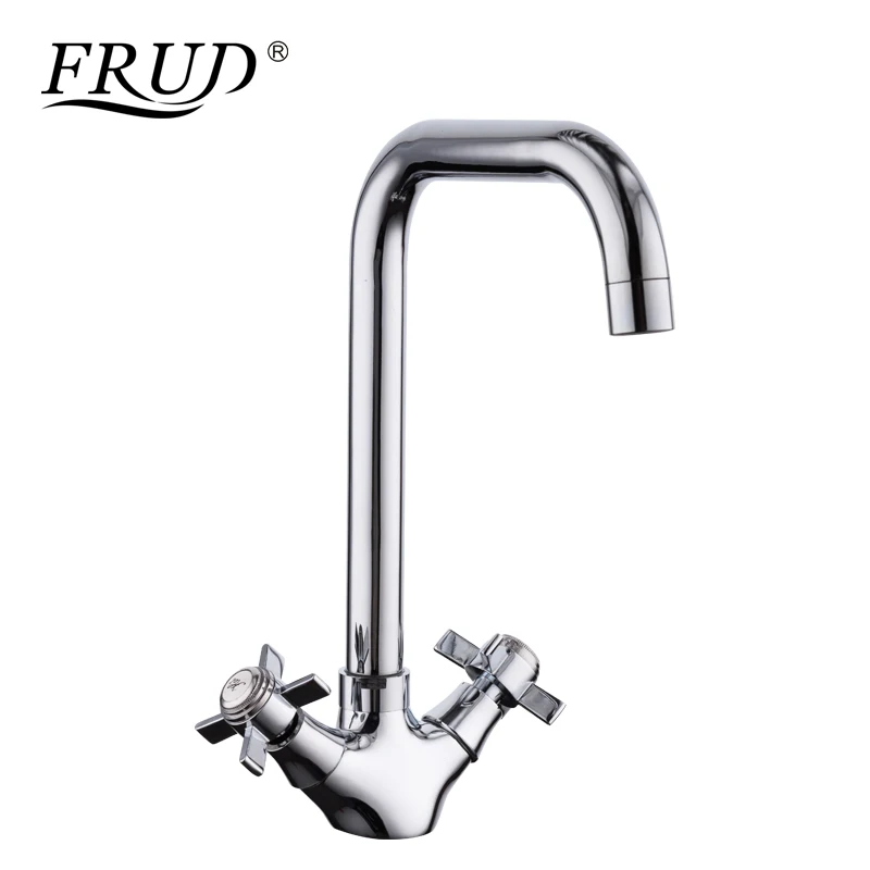 FRUD Новый 1 компл. Кухня Раковина Водопроводной воды Двойная ручка хром кран