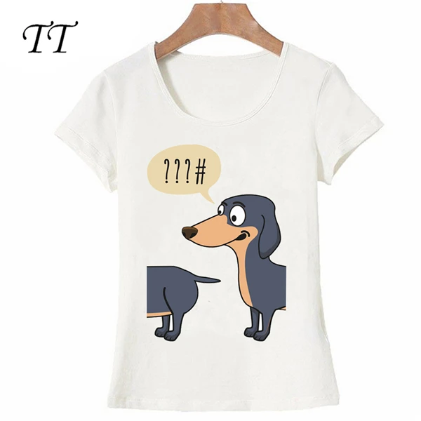Новинка футболка Dachshunds с рисунком собаки летняя модная женская топы забавным