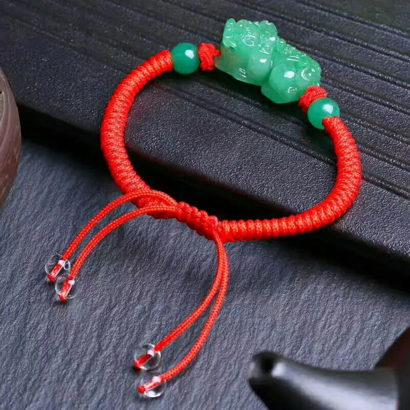 Браслет Lucky Pixiu женский с бусинами из натурального камня Ювелирное Украшение