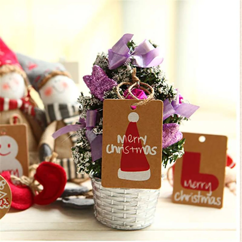 50Pcs Christmas Party Decor Kraft Paper Tags DIY Craft Label Hanging Ornaments | Дом и сад