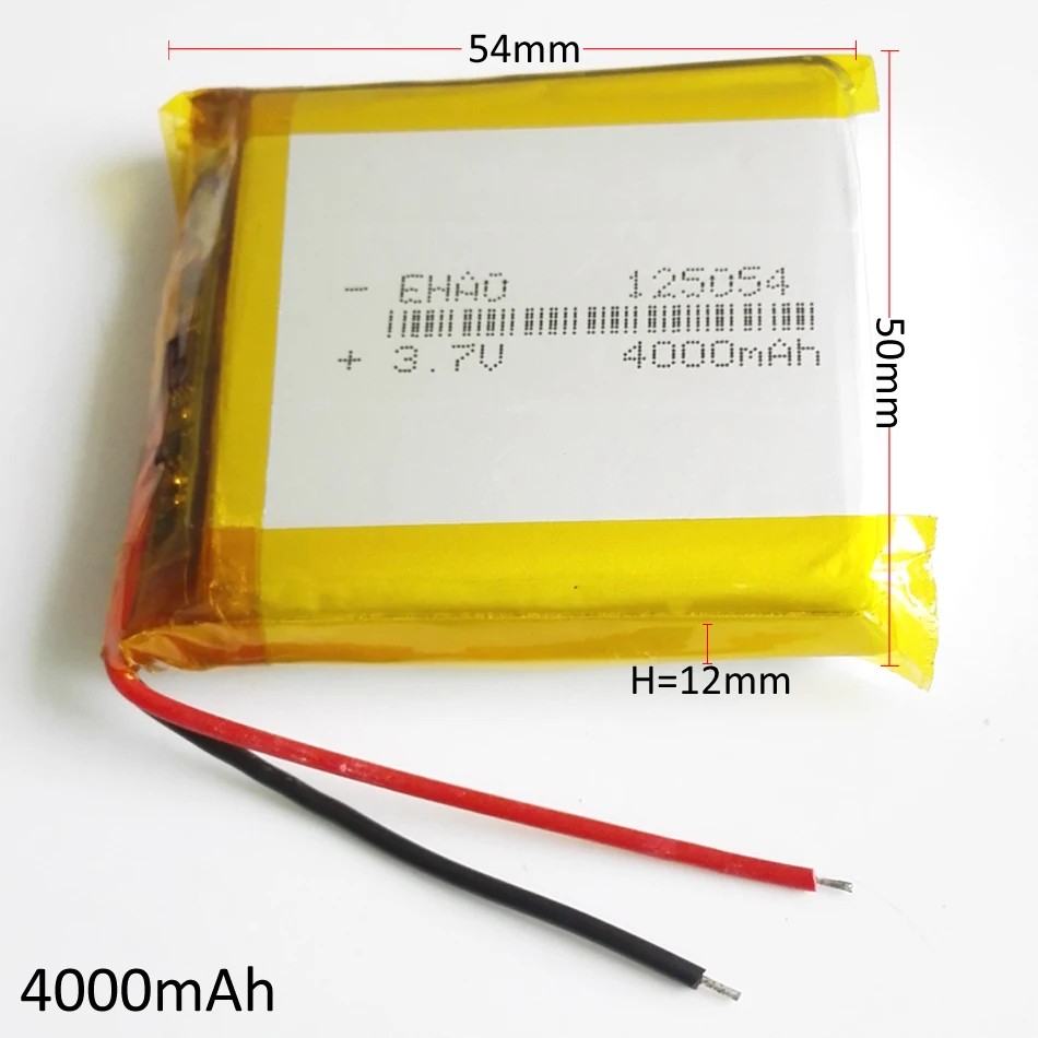Литий полимерная аккумуляторная батарея 3 7 В 4000 мАч 125054 для GPS PSP Power bank динамики