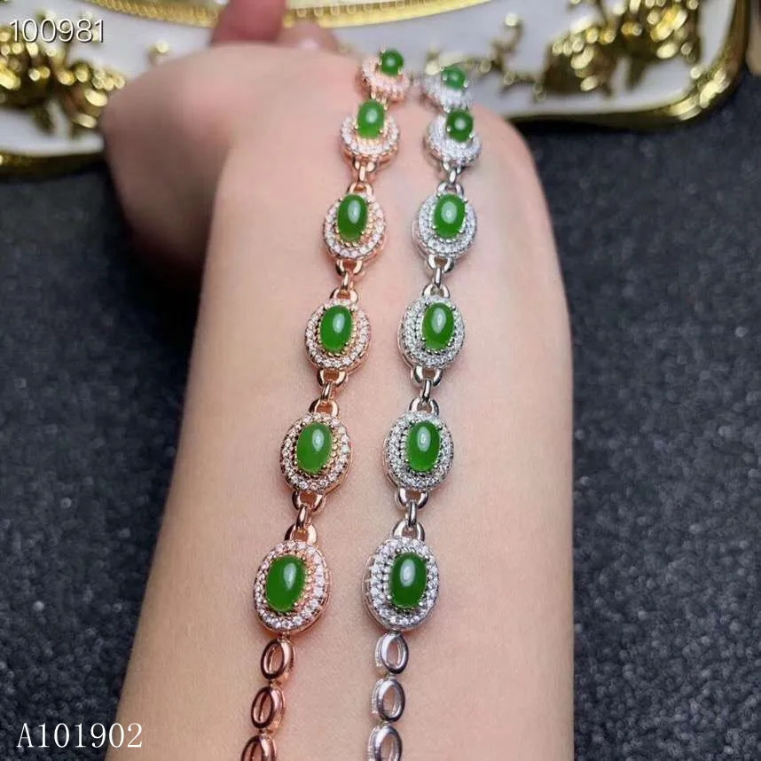 

KJJEAXCMY Boutique Jewelry 925 Silver-inlaid Natural Jasper and Gemstone Deluxe Bracelet Got Engaged Marry Party Birthday Gift