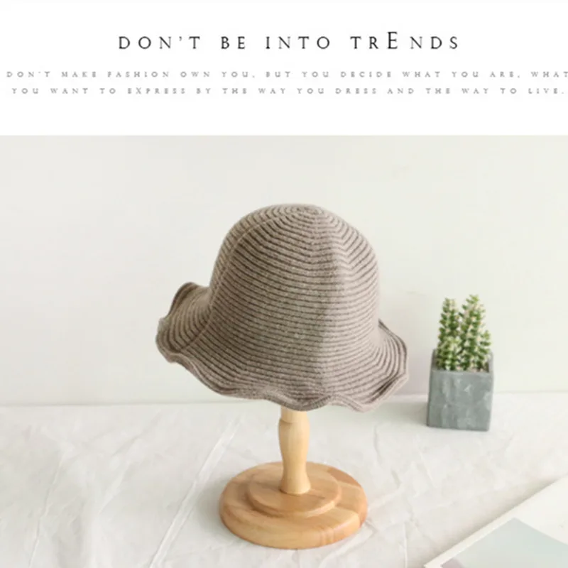 Новая волна Форма Для женщин шерсть Защита от Солнца шляпа осень-зима толстый