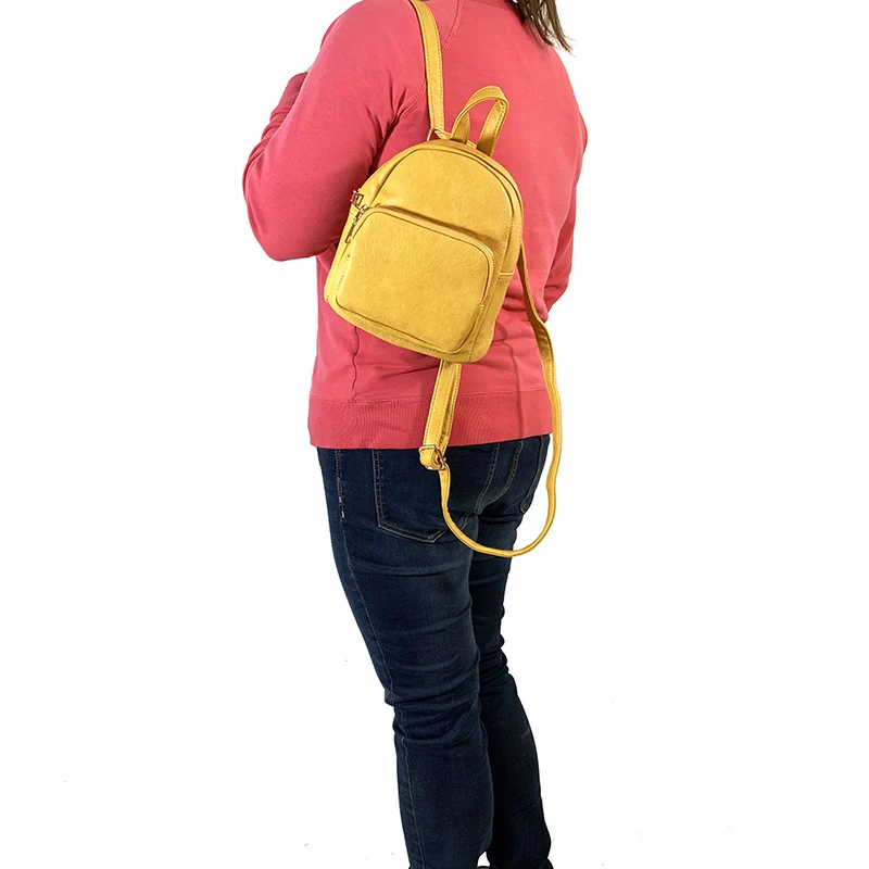Women small convertible backpack school shoulder bags with front pocket solid PU luxury famous brand design HLLS67 | Багаж и сумки