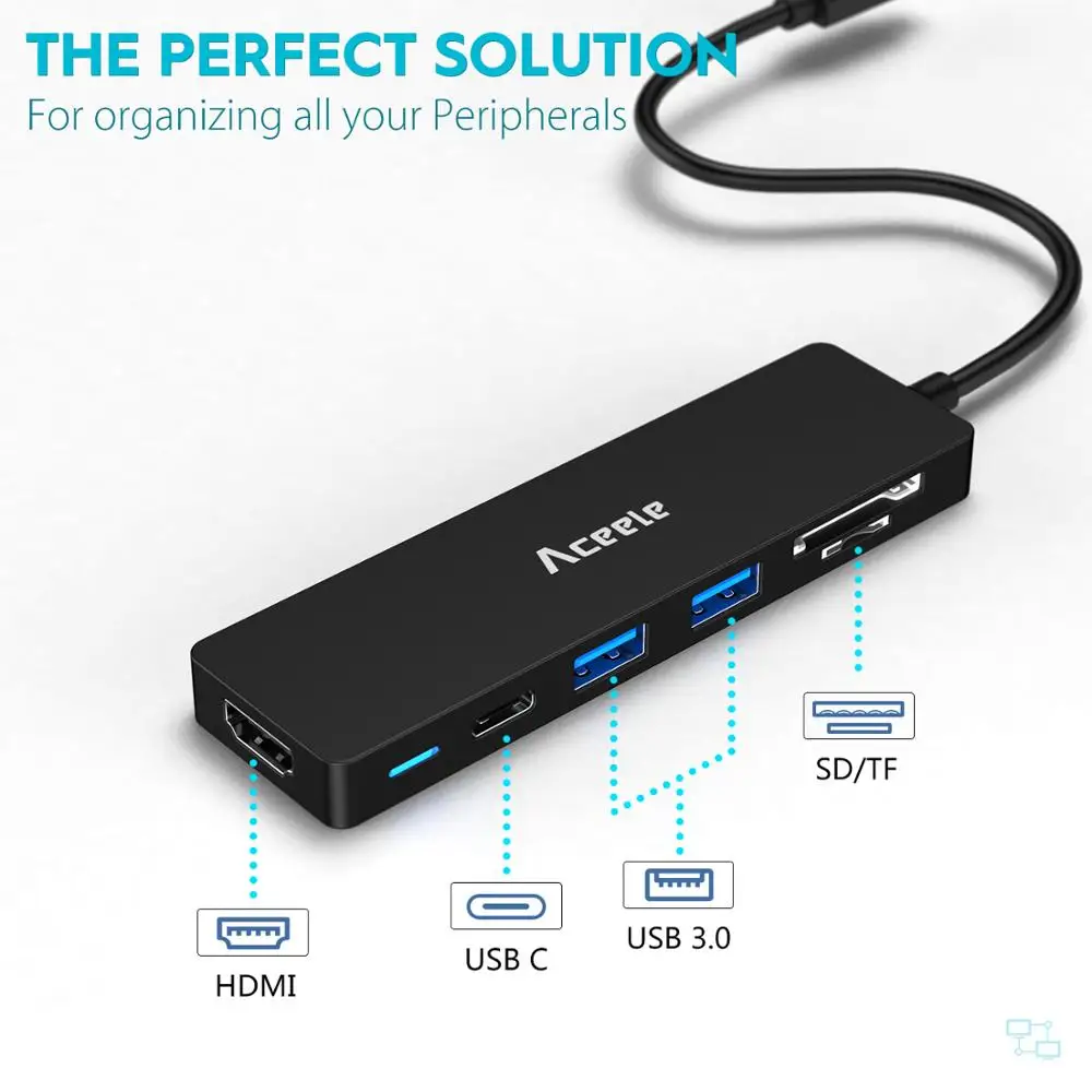 Aceele USB C концентратор usb type до 4K HDMI 3 0 питание доставка карт ридер конвертер для Macbook