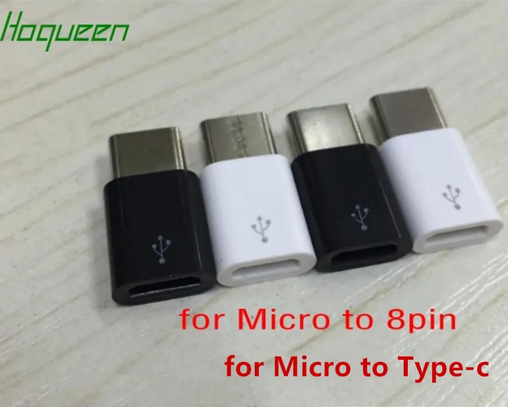 Hoqueen 100 шт. * Кабель Micro USB Мама к 8 контактному папа 3.1 Type C переходник для iphone ipod| |