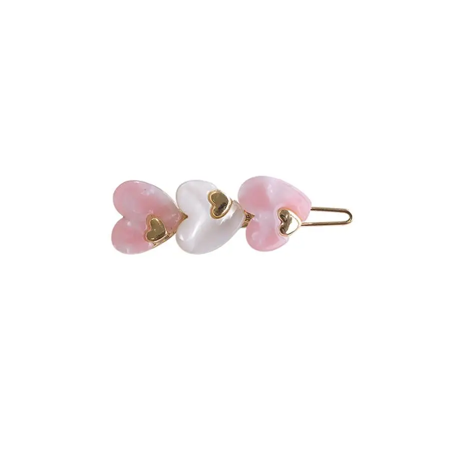 

Woman Acetic Acid Heart Lovely Side Clip Simple And Delicate Small Hairpin Girls Hair Accessories