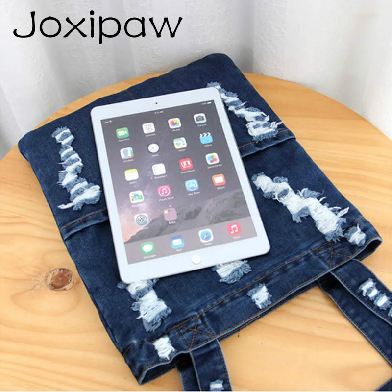 

Fashion Women Canvas Denim Tote Large Capacity Handbag Shopping Book Student Organizer Single Shoulder Bag LBY2018 Joxipaw
