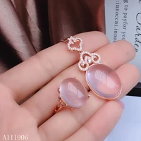 kjjeaxcmy boutique jewelry 925 sterling silver inlaid natural powder crystal hibiscus gemstone female pendant necklace ring supp