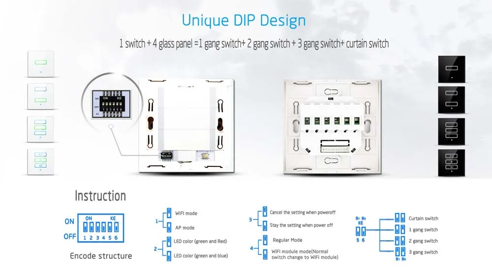 Горячая продажа Wallpad черный WIFI выключатель света ЕС Великобритания 110 ~ 220 В 3 банды