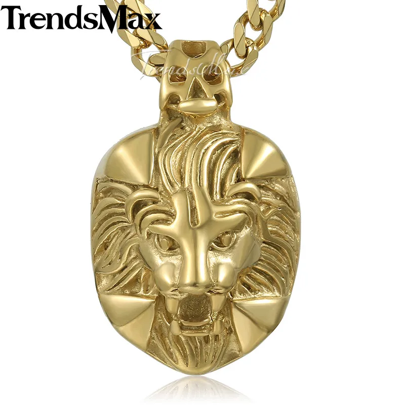 Цепочка с подвеской в виде льва нержавеющая сталь 316L|pendant necklace|lion pendantnecklace men |
