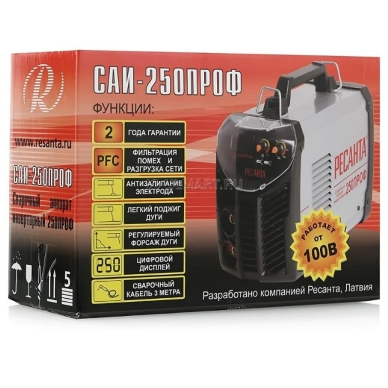 Inverter welding machine RESANTA SAI-250 PROF Electrical inverter Welding unit set Arc-welding | Инструменты