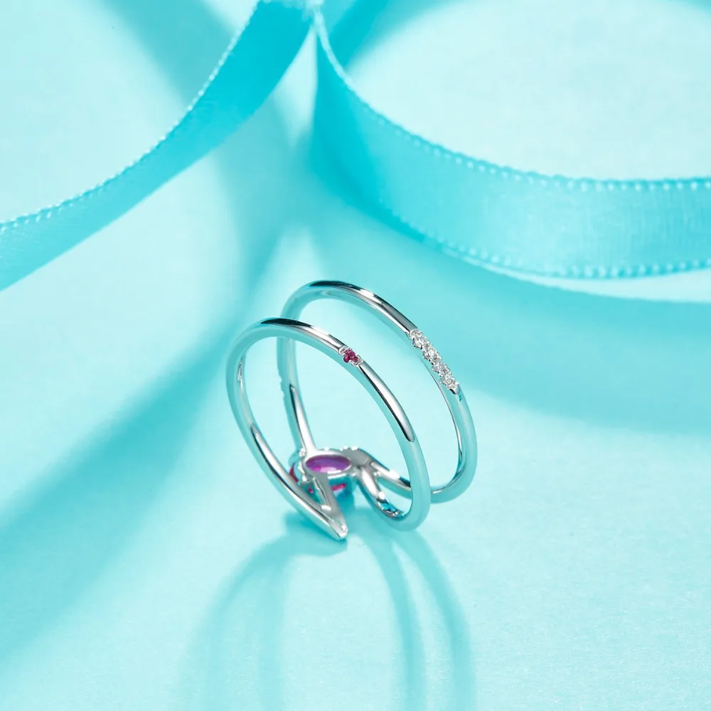 Кольцо обручальное с натуральным Рубином для женщин ювелирное изделие под Белое