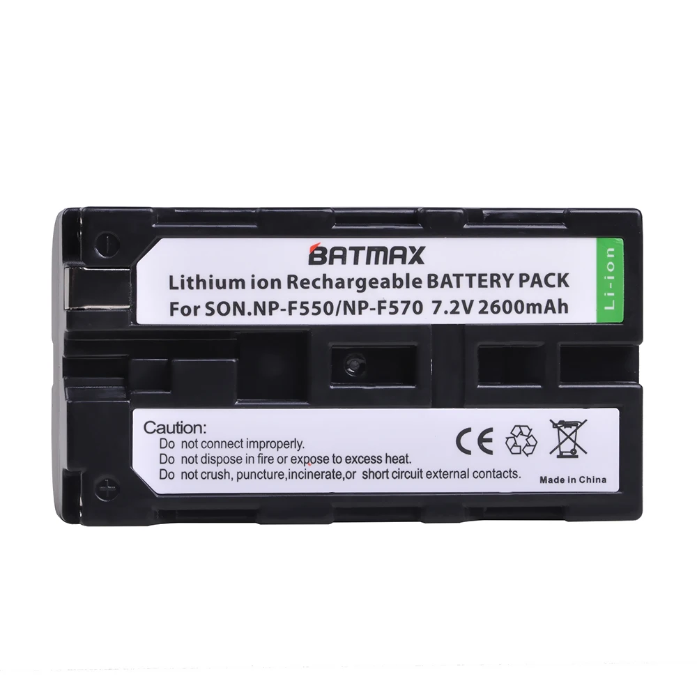 2 шт. 2600mAhNP-F550 NP F550 NPF550 Перезаряжаемые литий-ионные батареи для sony NP-F330 NP-F530 NP-F570 NP-F730 NP-F750 Hi-8