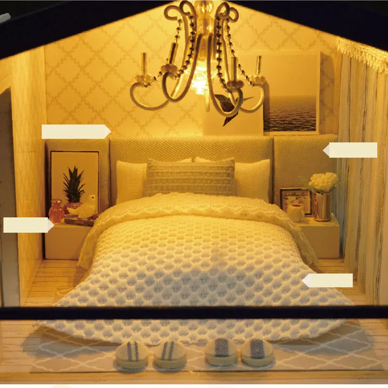 Кукольный дом diy время квартира Casa delle bambole DIY Дом Деревянная Милая комната