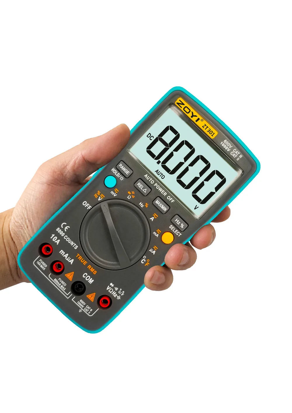 ZT301 Handheld Digital Multimeter 8000 Counts True RMS Auto Range LCD Display Electrical Tester Meter | Инструменты