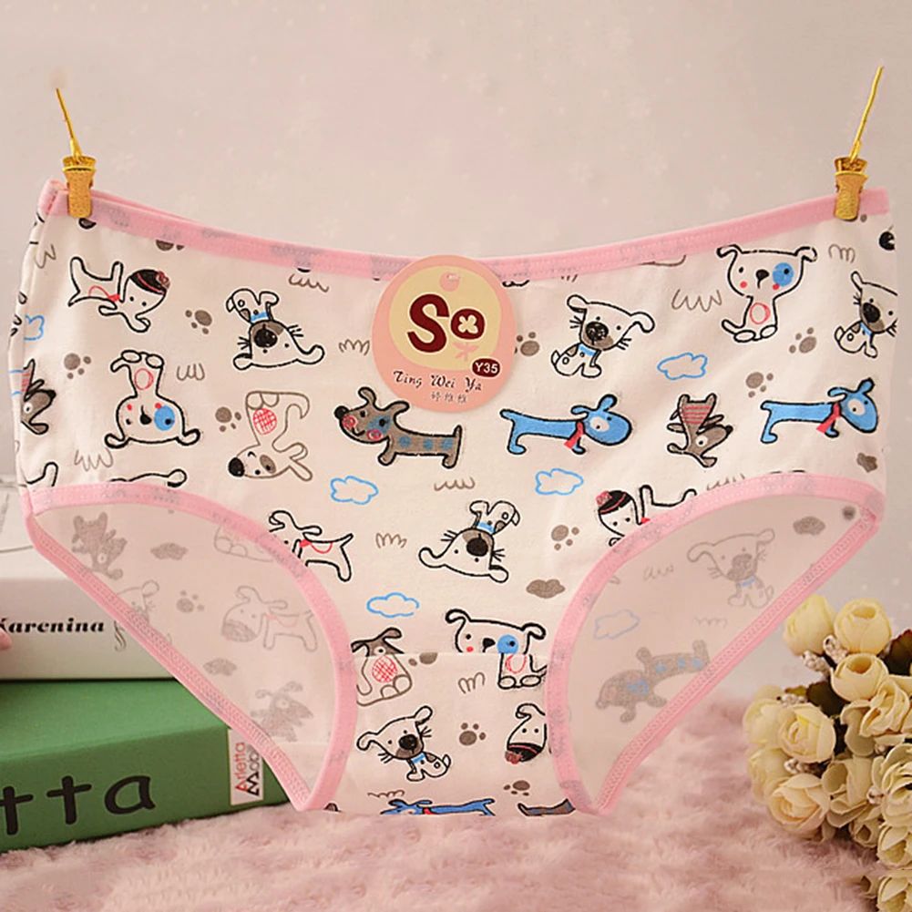 Women's Girls' Cute Cartoon Heart Bear Flower Briefs Mid Rise Panties Underwear |