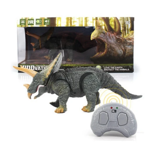 Simulated Island Jurassic will walk called remote control electric simulation Triceratops boy child dragon model Dinosaur toy | Игрушки и
