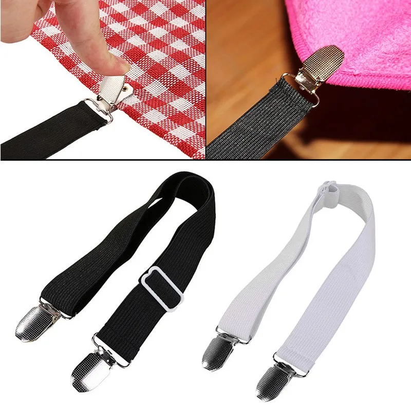 4pcs Adjustable Bed Sheet Clips Bed Sheets Grippers Mattress Blankets Elastic Non-slip Clip Holder Fasteners Straps Fixing Belt