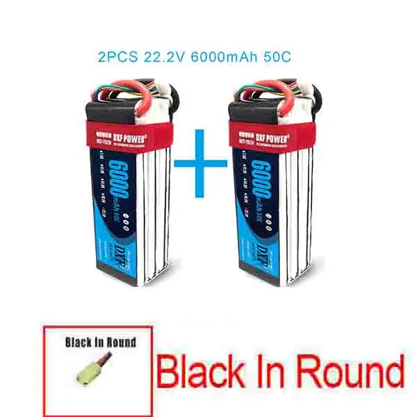6S6000mah50C-Black 2 шт. DXF 2S 3S 4S 6S 7,4 V 11,1 V 14,8 V 22,2 V 6000mAh 50C Lipo батарея rex-450 вертолет с фиксированным крылом Квадрокоптер RC автомобиль Лодка - Цвет: 6S6000mah50C-Black