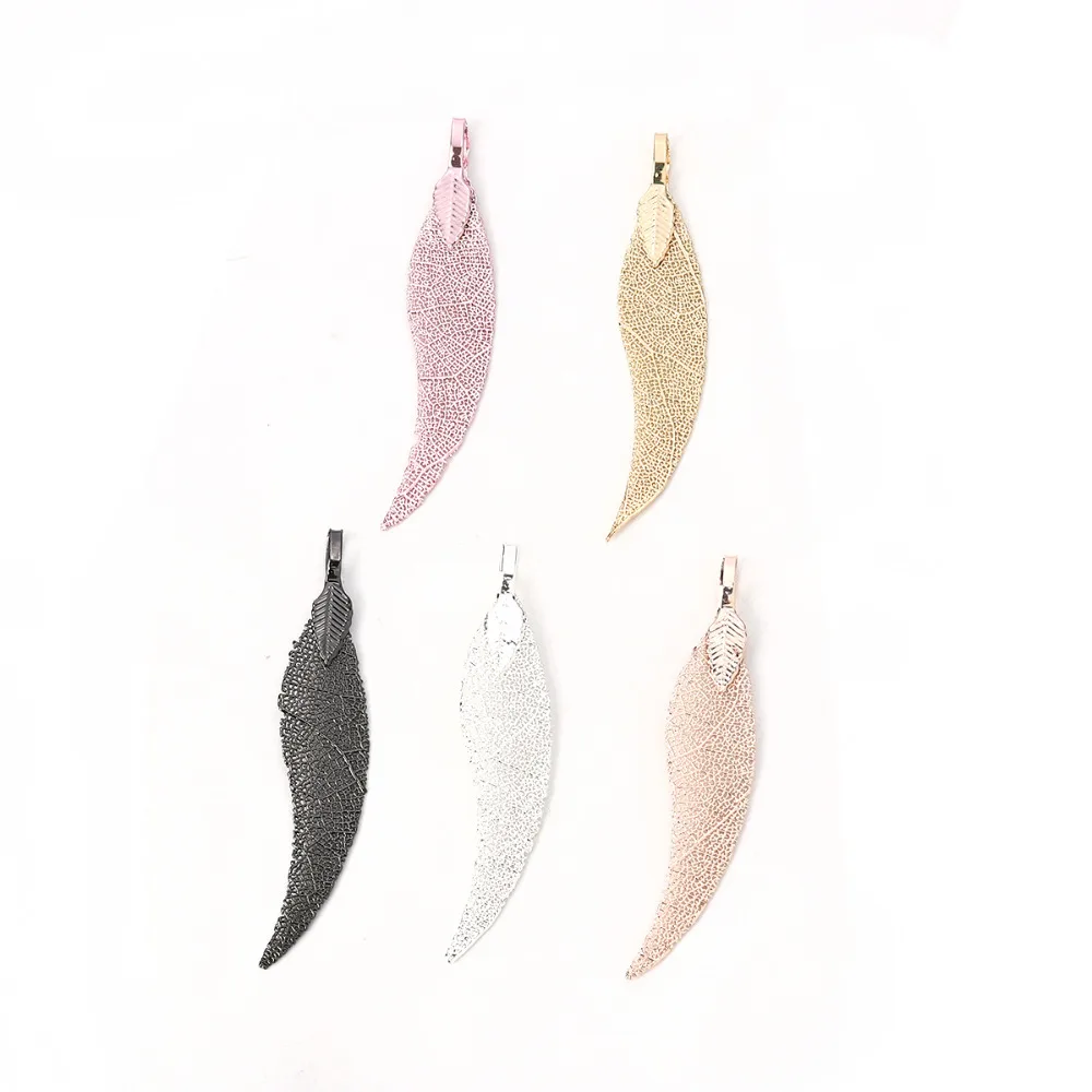 Doreen Box новые модные медные и натуральные подвески с листьями растений Gunmetal 59 мм x 12