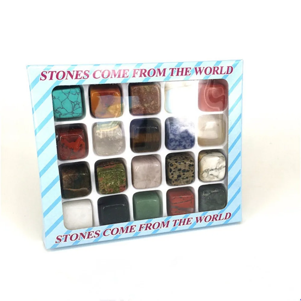 20 шт. Кристалл Tumbled Камень Набор Полированной Природных Камней Для Викки рейки и