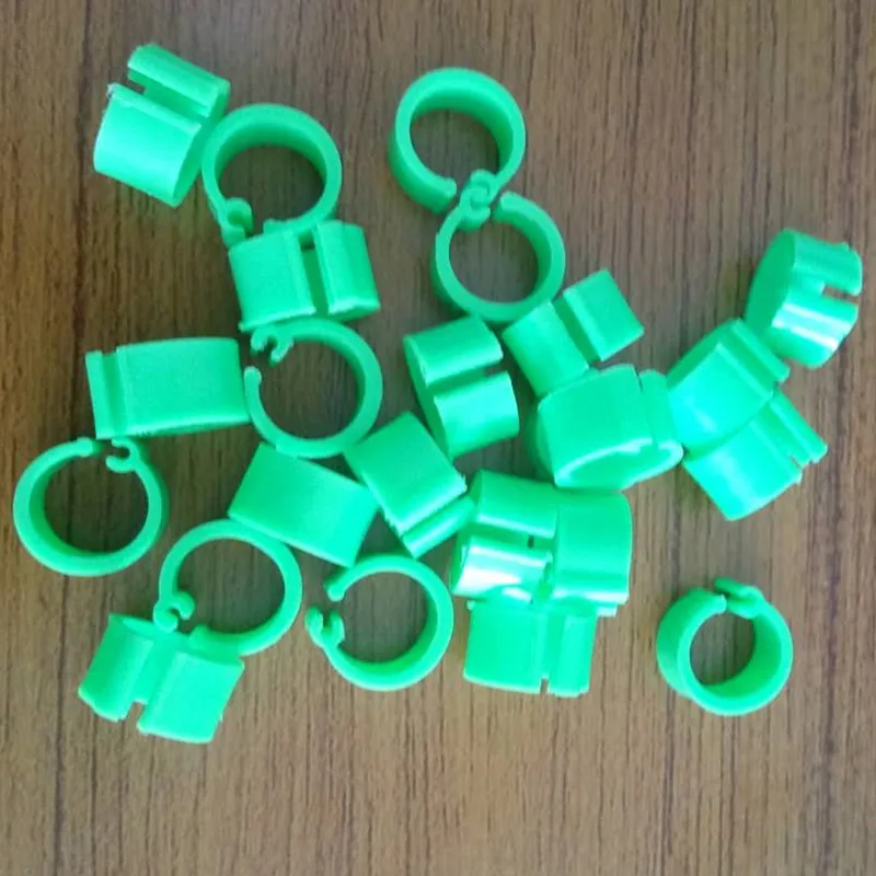 

Chicken Hen Pigeon Clip On Leg Ring Plastic Foot Rings Poultry Parrot Clip Rings Band (Green)