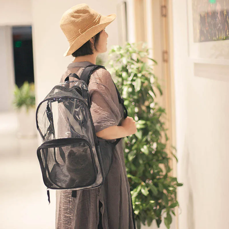 Рюкзак для переноски домашних животных маленьких собак и кошек прозрачный