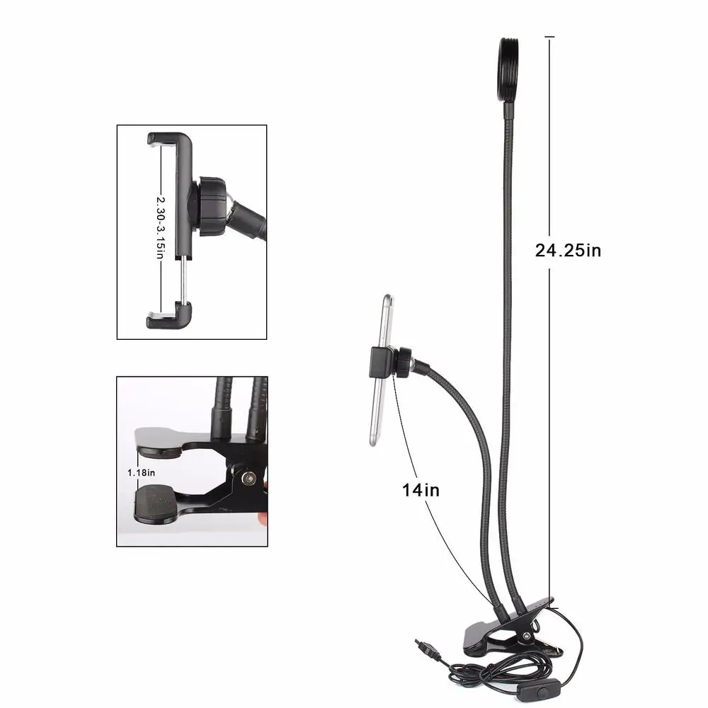 Светодиодный кольцевой светильник Sokani с гибким зажимом держатель для телефона
