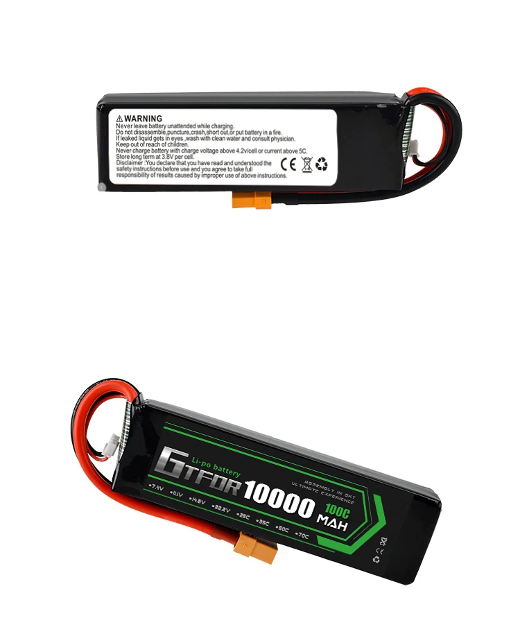 GTFDR lipo Аккумулятор 7 4 В 10000 мА/ч Lipo 2S 100C 1/8 аккумуляторная батарея Deans для 1/10