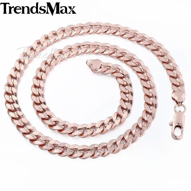 Trendsmax подгонянное на любую длину 9 мм розовое золото заполненное панцирное
