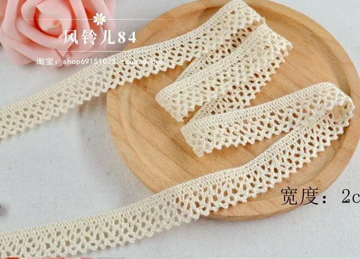 D 2cm 10 метров розовый кружевной ленты вышитые хлопковые кружевные планки DIY лоскутное шитье ручной работы материал ремесло скрапбук торговля - Цвет: D 2cm