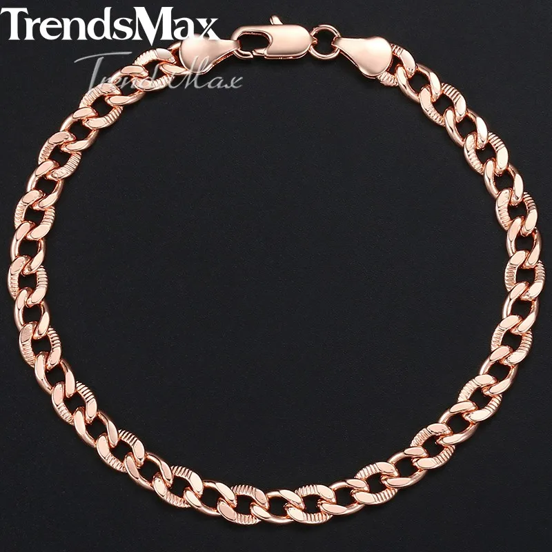 Женский браслет Trendsmax желтая/белая/Розовая/Золотая цепь 5 мм 20 см|women bracelet|bracelet