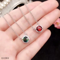 kjjeaxcmy boutique jewelry 925 sterling silver inlaid natural garnet gemstone female necklace pendant support test