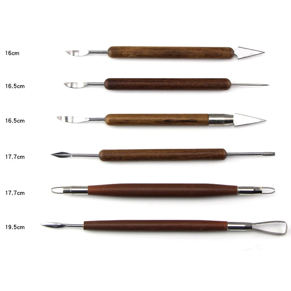 

6pcs Clay Sculpting Set Wax Carving Pottery Tools Shapers Polymer Modeling assorted pottery clay sculpting tools set