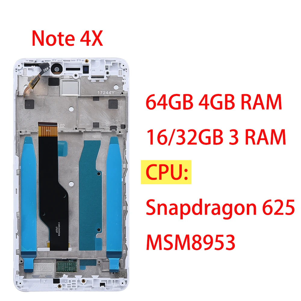 ЖК дисплей 5 дюйма для XIAOMI Redmi Note 4X сменный дигитайзер сенсорного экрана NOTE Snapdragon