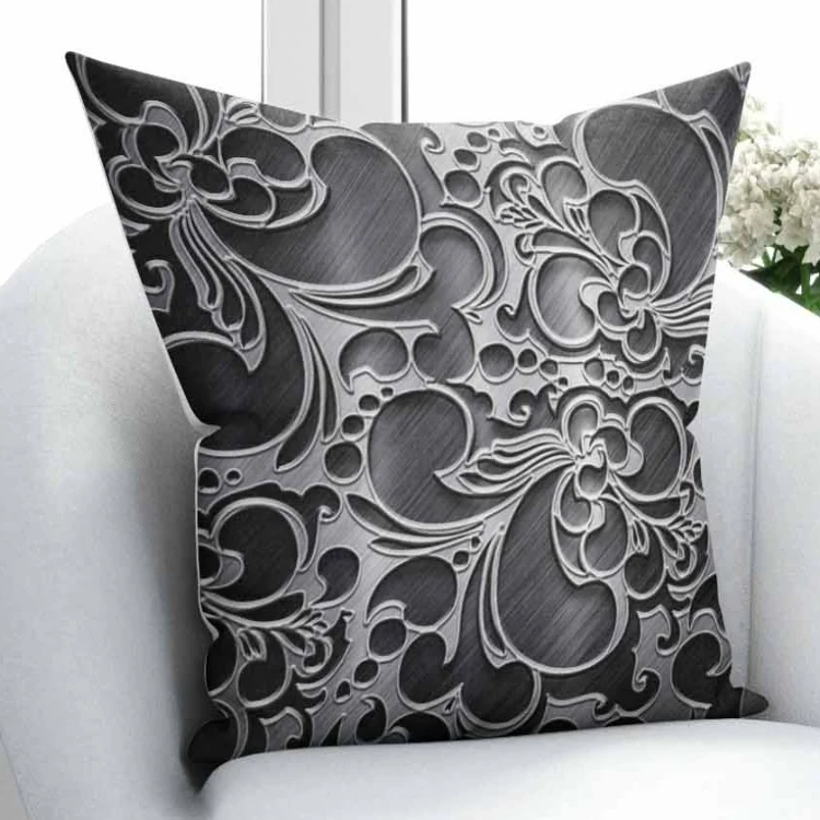 

Else Black Gray Authentic Ottoman Vintage Floral Design 3D Print Throw Pillow Case Cushion Cover Square Hidden Zipper 45x45cm