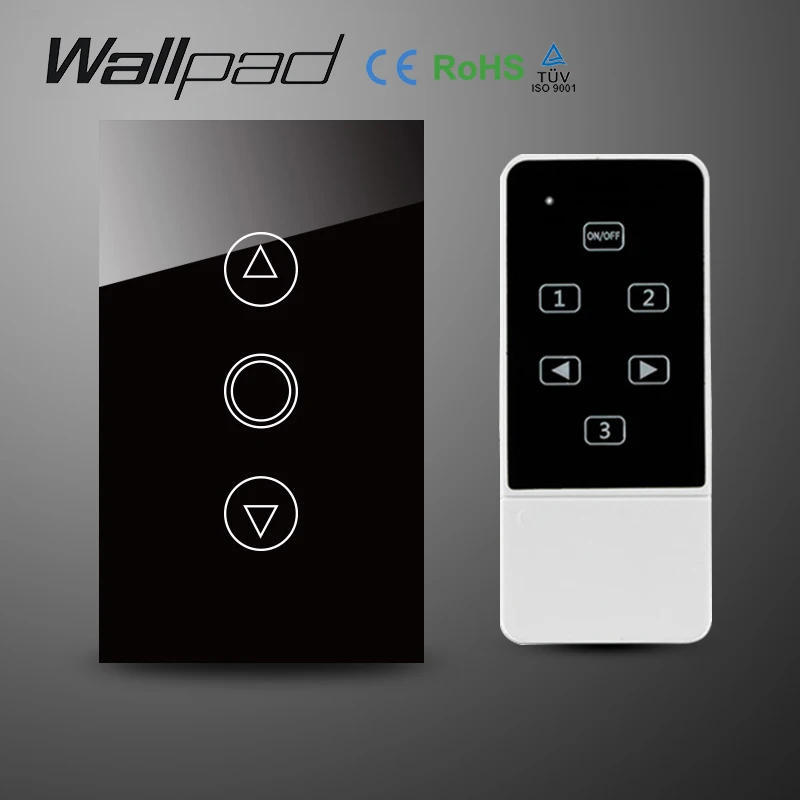 White US AU 118 120 Standard Tempered Glass Touch wall light switch Remote Control Dimmer Switch with controller Free shipping |