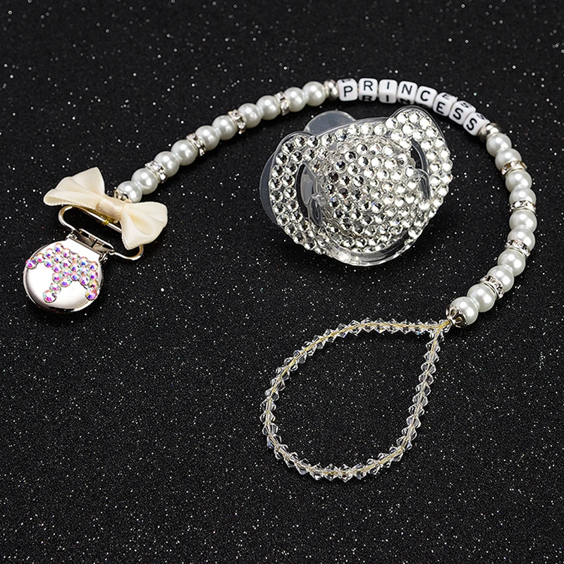 MIYOCAR пользовательское имя bling Корона соску клип грызунок по индивидуальному заказу Держатель для пустышки clii с bling соску набор уникальных SP003