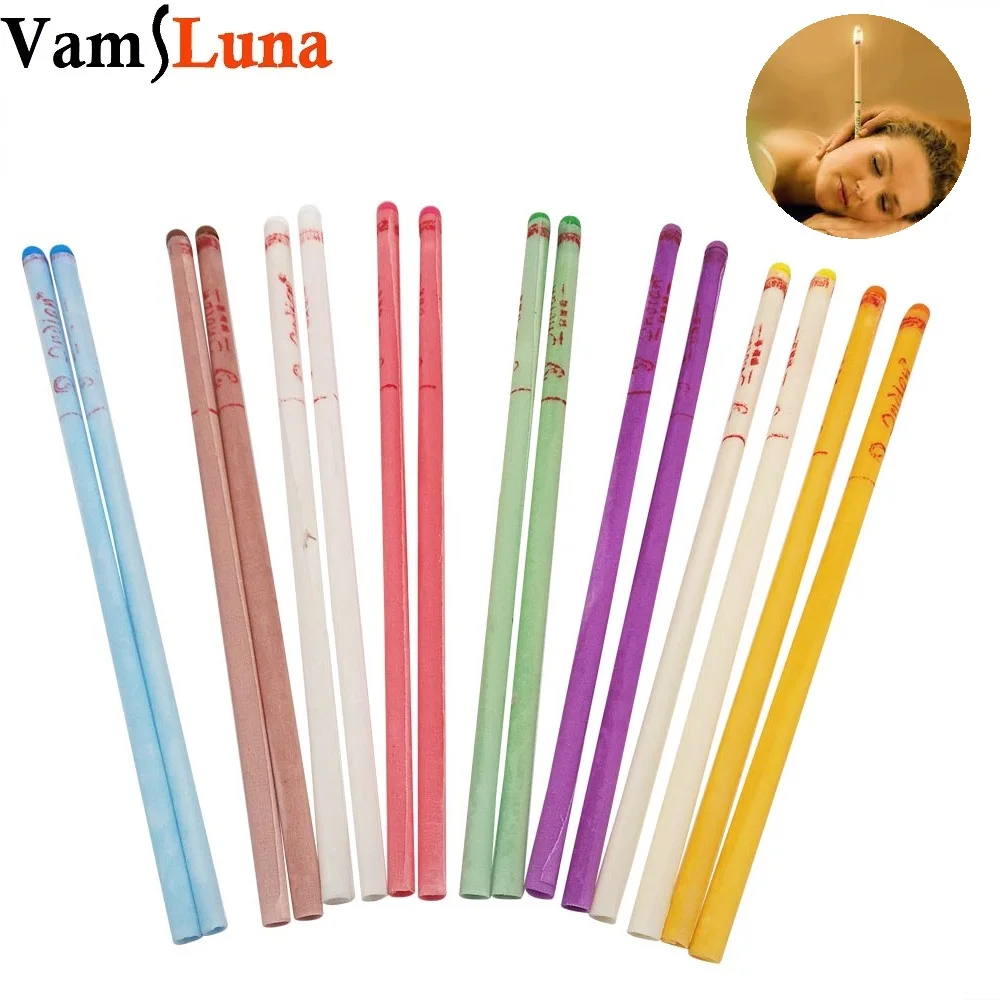 

50pcs/lot Natural Ear Candling Pure Beeswax Candle Thermo Auricular Therapy Straight Style Indiana Fragrance For Ear Care