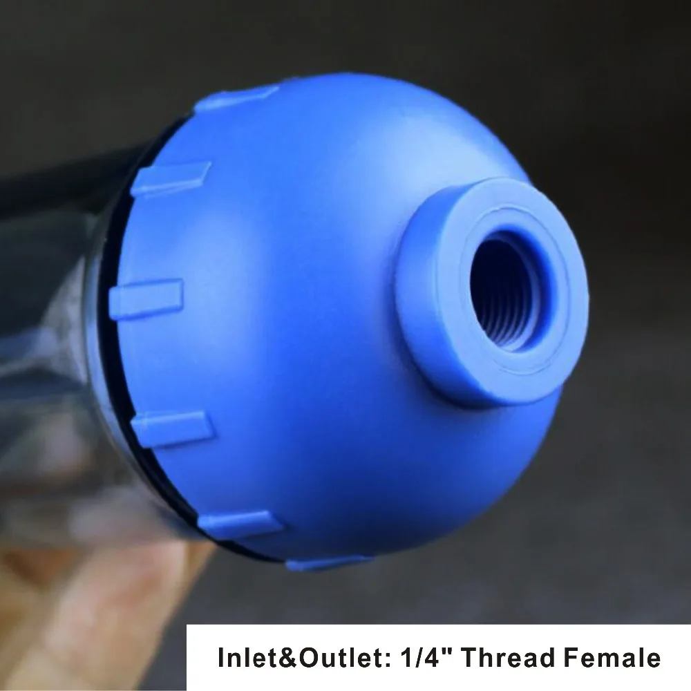 

Refillable Inline Water filter housing 2" OD x 10-Inch Empty in Line Cartridge -transparent color